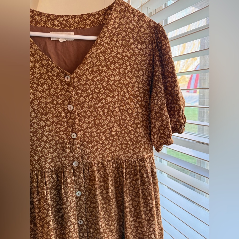 Roolee Brown Floral Midi Dress - Picture 5 of 5